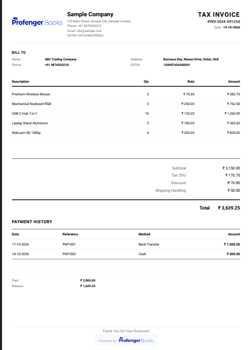 Minimal Invoice Template Preview