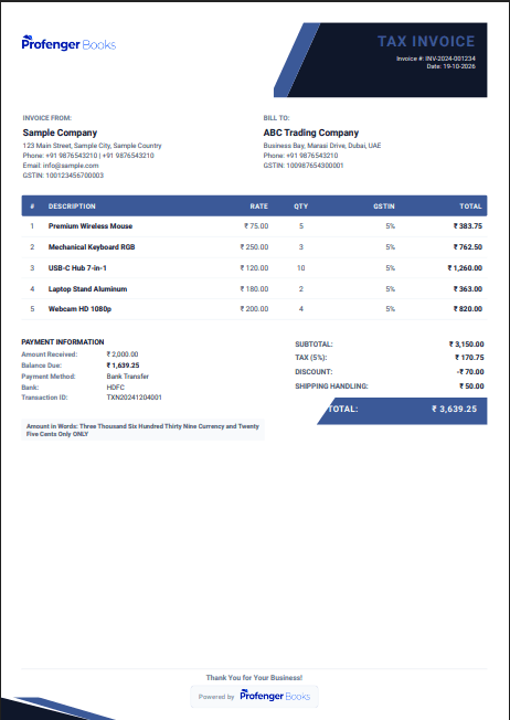 Modern 11 Invoice Template Preview